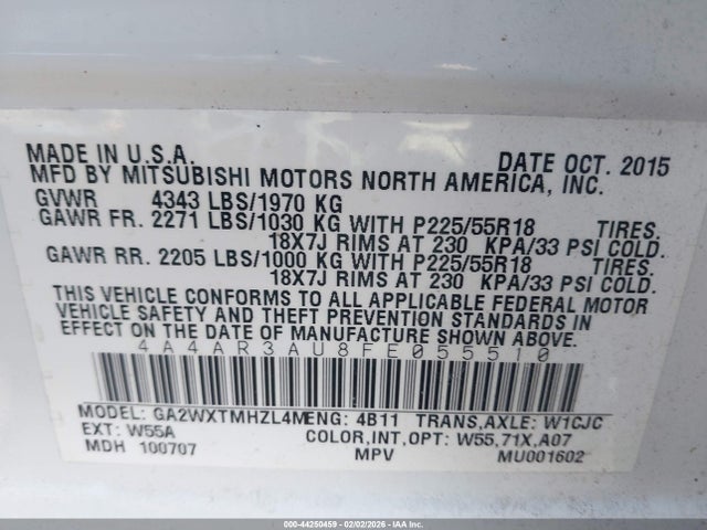 2015 MITSUBISHI OUTLANDER SPORT 4A4AR3AU8FE055510 Photo 8