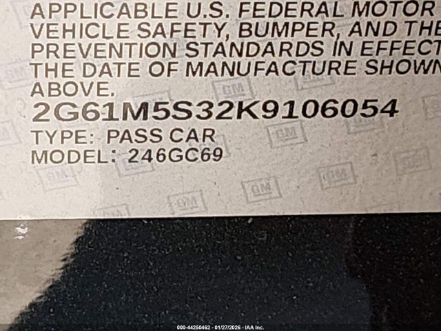 2019 CADILLAC XTS 2G61M5S32K9106054 Photo 8