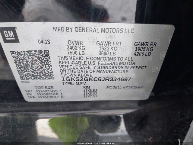 2018 GMC YUKON XL 1GKS2GKC6JR334697 Photo 8