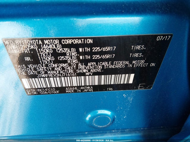 Toyota Rav4 Xle 2017 JTMRFREV2HJ716161 Image 9
