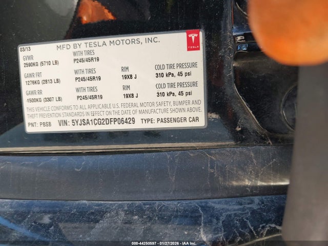 2013 TESLA MODEL S 5YJSA1CG2DFP06429 Photo 8