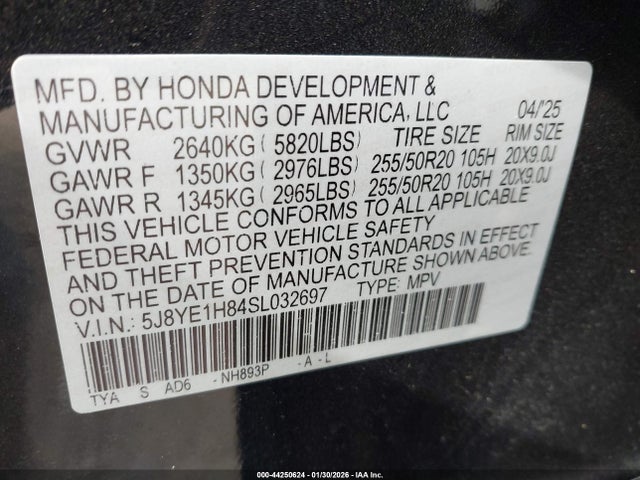 5J8YE1H84SL032697 Acura Mdx Advance Package
