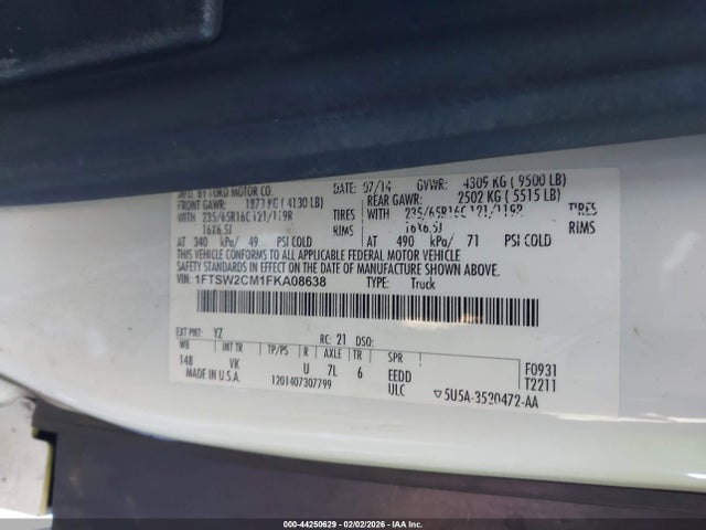 1FTSW2CM1FKA08638 Ford Transit-350
