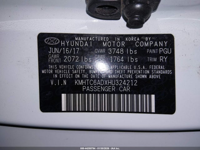 KMHTC6ADXHU324212 Hyundai Veloster Value Edition