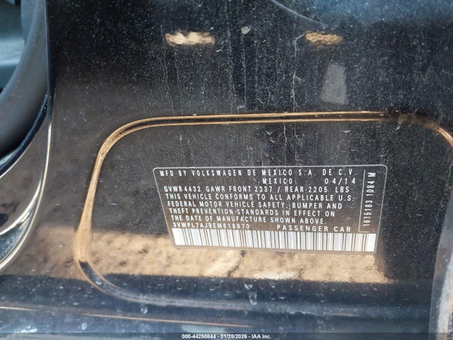 44250844 :رقم المزاد ، 3VWPL7AJ8EM618870 vin ، 2014 Volkswagen Jetta Sportwagen 2.0l Tdi مزاد بيع