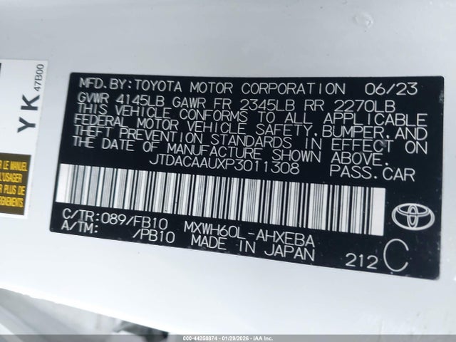 2023 TOYOTA PRIUS JTDACAAUXP3011308 Photo 8