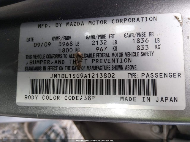 2010 Mazda Mazda3 I Touring მანქანა იყიდება აუქციონზე, vin: JM1BL1SG9A1213802, აუქციონის ნომერი: 44250902