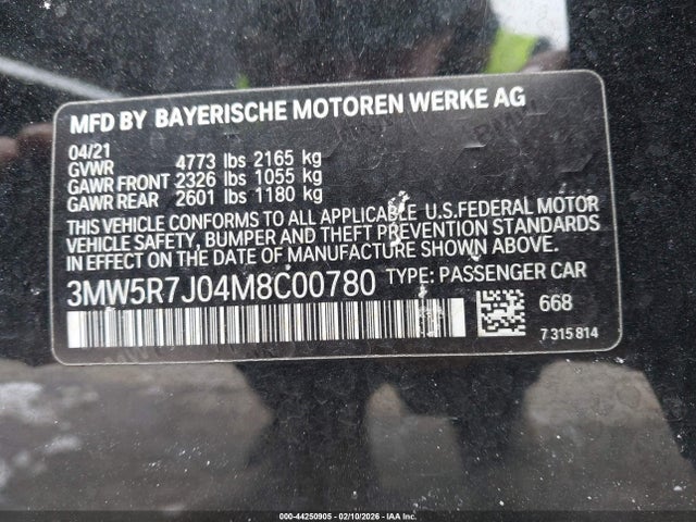 2021 BMW 330I 3MW5R7J04M8C00780 Photo 8