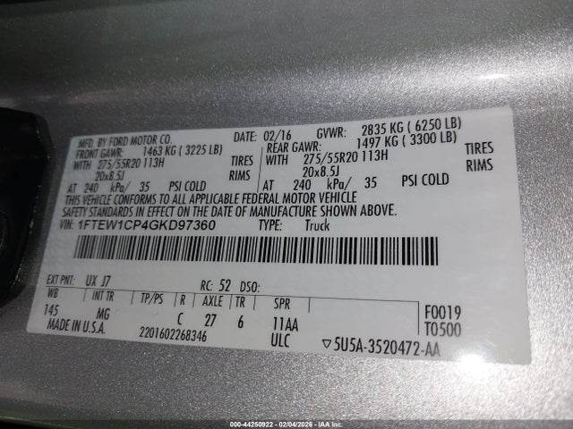 2016 FORD F-150 1FTEW1CP4GKD97360 Photo 8