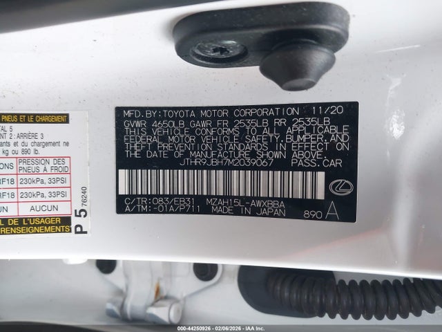 JTHR9JBH7M2039067 Lexus Ux 250h F Sport