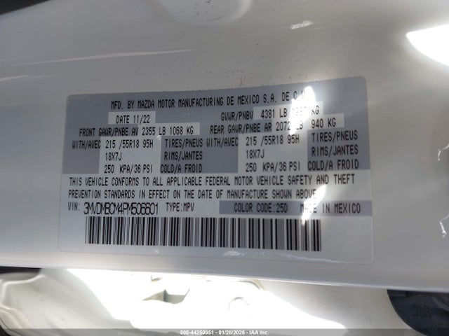 Aukcja sprzedaży 2023 Mazda Cx-30 2.5 S Preferred, vin: 3MVDMBCM4PM506601, numer aukcji: 44250951