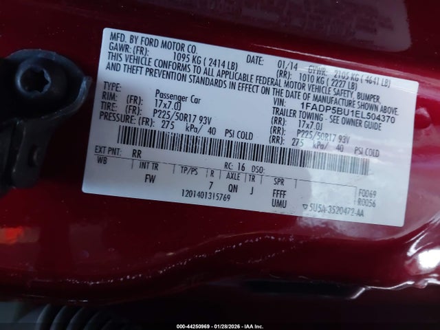 1FADP5BU1EL504370 Ford C-max Hybrid Sel