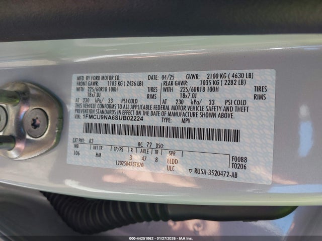 1FMCU9NA6SUB02224 Ford Escape St-line Select