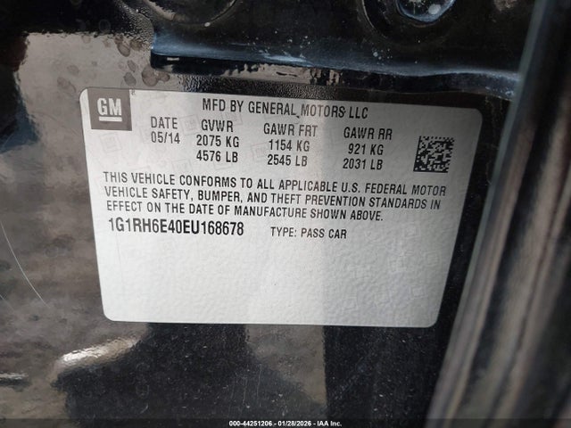1G1RH6E40EU168678 Chevrolet Volt