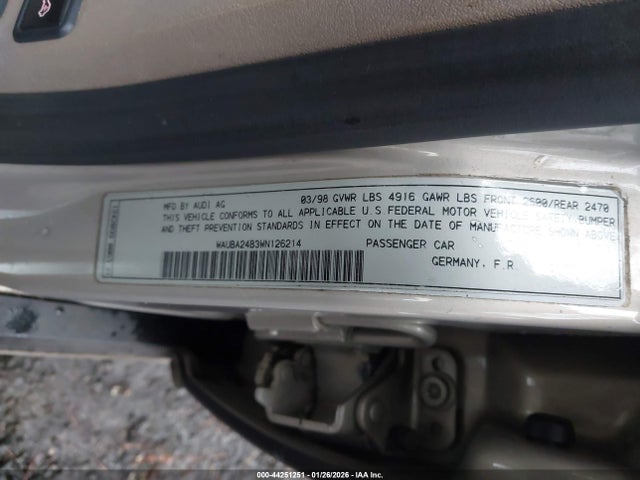 1998 AUDI A6 WAUBA24B3WN126214 Photo 8