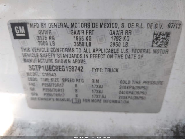 3GTP1UEC8EG158742 GMC Sierra 1500 Sle
