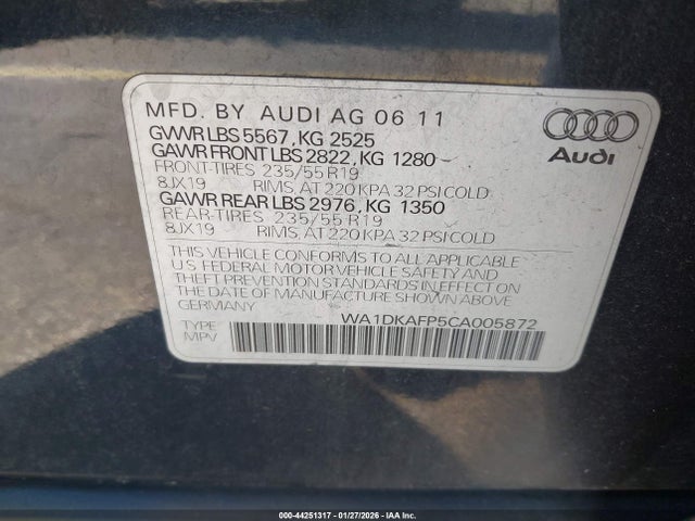 2012 AUDI Q5 WA1DKAFP5CA005872 Photo 8