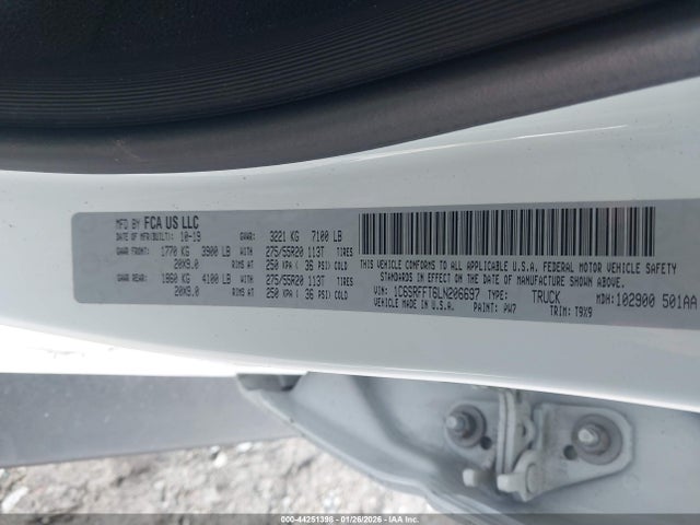 Aukcja sprzedaży 2020 Ram 1500 Big Horn  4x4 5'7 Box, vin: 1C6SRFFT6LN206697, numer aukcji: 44251398