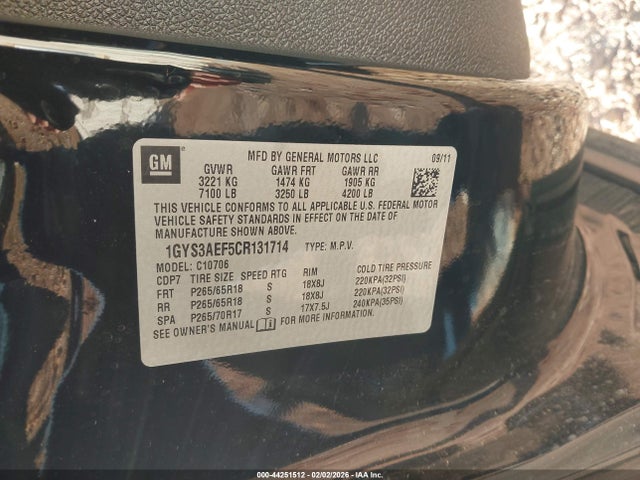 2012 CADILLAC ESCALADE 1GYS3AEF5CR131714 Photo 8