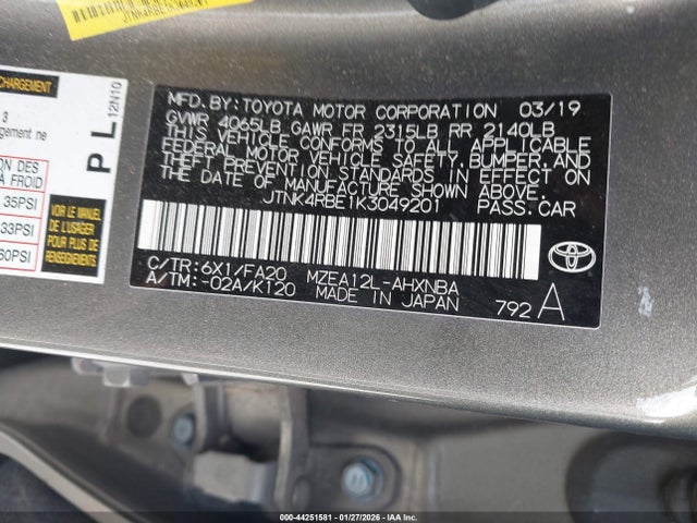 JTNK4RBE1K3049201 Toyota COROLLA SE