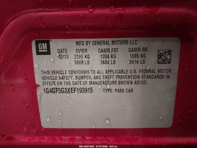 1G4GF5G3XEF193915 Buick Lacrosse Premium Ii Group