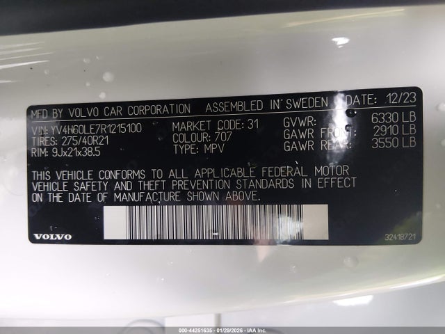 2024 VOLVO XC90 RECHARGE PLUG-IN HYBRID YV4H60LE7R1215100 Photo 8