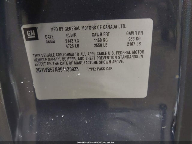 2009 CHEVROLET IMPALA 2G1WB57N991130923 Photo 8