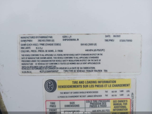 4EZTL2326N7080527 Connect By Kz Se Series M-221rbse
