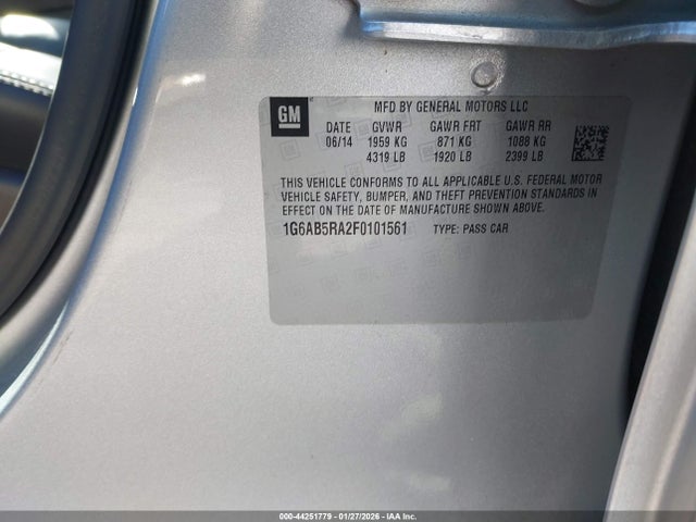 Aukcja sprzedaży 2015 Cadillac Ats Luxury, vin: 1G6AB5RA2F0101561, numer aukcji: 44251779