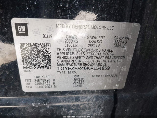 1GYFZFR46KF154859 Cadillac XT4 SPORT