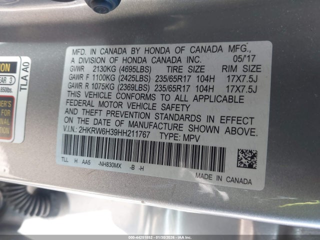 2HKRW6H39HH211767 Honda CR-V LX