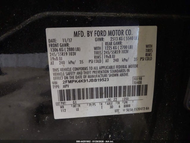 Ford Edge Titanium 2018 2FMPK4K91JBB19523 Image 9