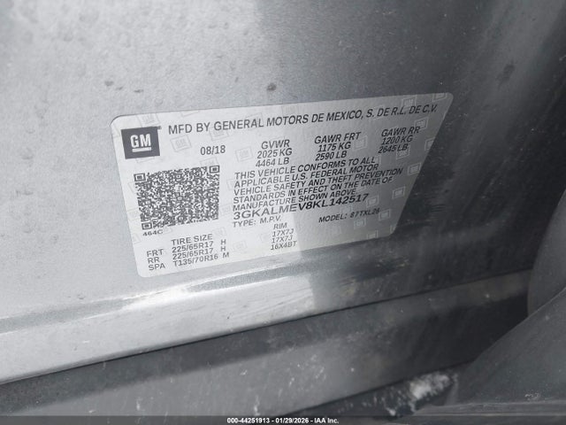 Aukcja sprzedaży 2019 Gmc Terrain Sle, vin: 3GKALMEV8KL142517, numer aukcji: 44251913