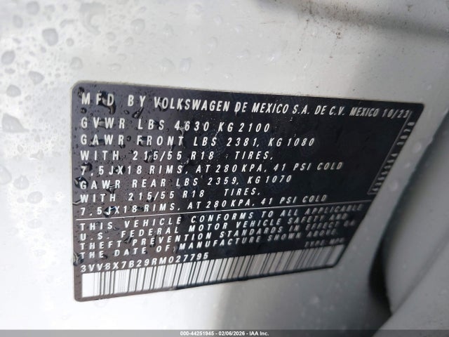 2024 VOLKSWAGEN TAOS 3VV8X7B29RM027795 Photo 8