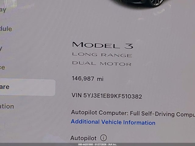 2019 TESLA MODEL 3 5YJ3E1EB9KF510382 Photo 6