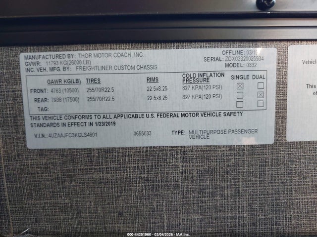 Freightliner Chassis Xc 2019 4UZAAJFC3KCLS4601 Image 9