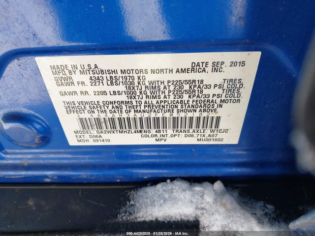 2015 MITSUBISHI OUTLANDER SPORT 4A4AR3AU2FE052182 Photo 8