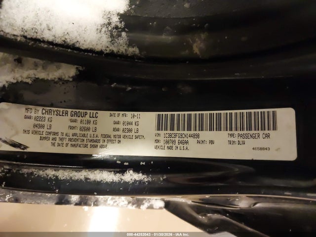 44252043 :رقم المزاد ، 1C3BCBFG9CN144898 vin ، 2012 Chrysler 200 Limited مزاد بيع