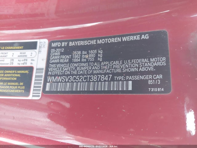 2012 MINI COOPER S WMWSV3C52CT387847 Photo 8