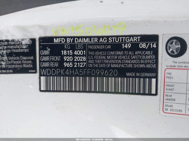 2015 MERCEDES-BENZ SLK 250 WDDPK4HA5FF099620 Photo 8