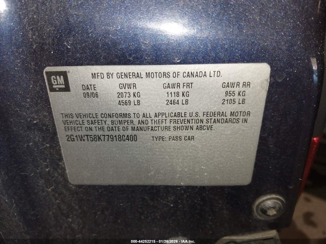 2007 CHEVROLET IMPALA 2G1WT58K779180400 Photo 8