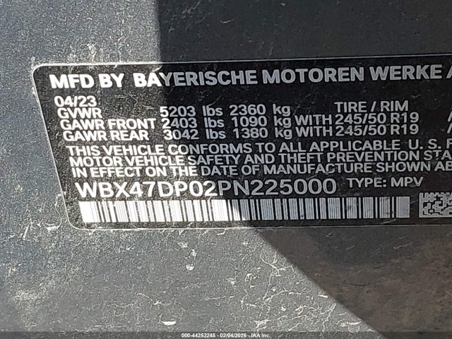 Продаж на аукціоні авто 2023 Bmw X3 Sdrive30i, vin: WBX47DP02PN225000, номер лоту: 44252245
