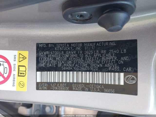 58ABK1GG2HU051620 Lexus ES 350