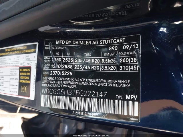 WDCGG5HB1EG222147 Mercedes-Benz GLK 350
