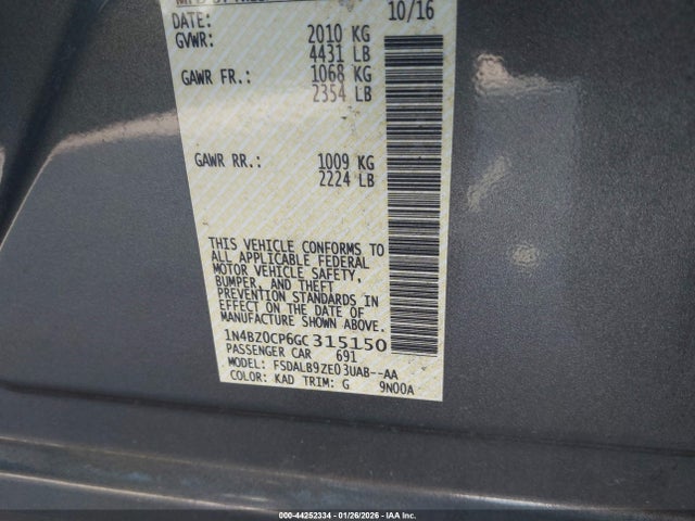 1N4BZ0CP6GC315150 Nissan LEAF S