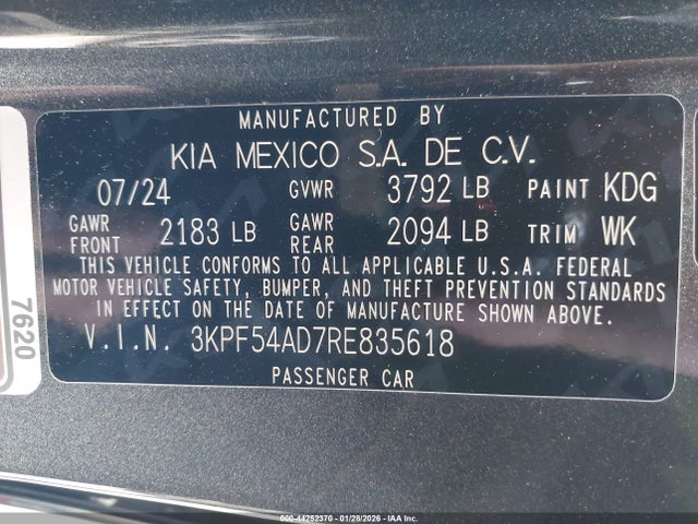 3KPF54AD7RE835618 KIA Forte Gt-line