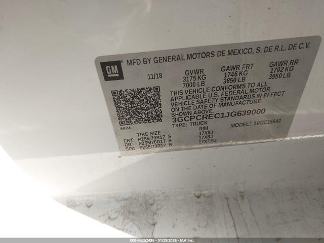 3GCPCREC1JG639000 Chevrolet Silverado