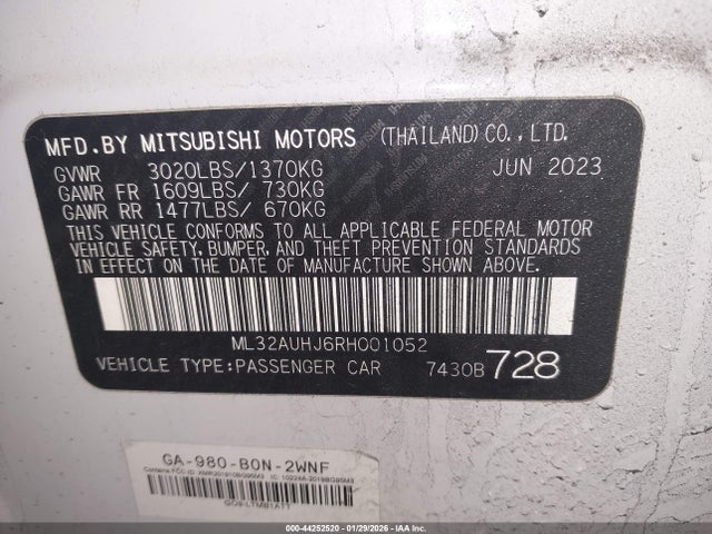 2024 MITSUBISHI MIRAGE ML32AUHJ6RH001052 Photo 8