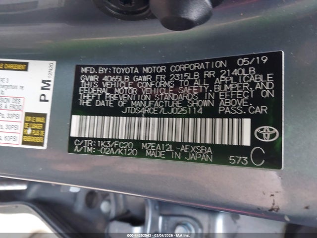 JTDS4RCE7LJ025114 Toyota COROLLA SE