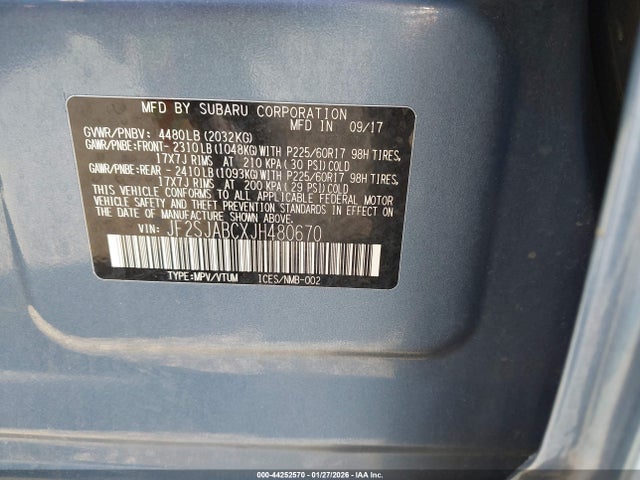 JF2SJABCXJH480670 Subaru Forester 2.5i